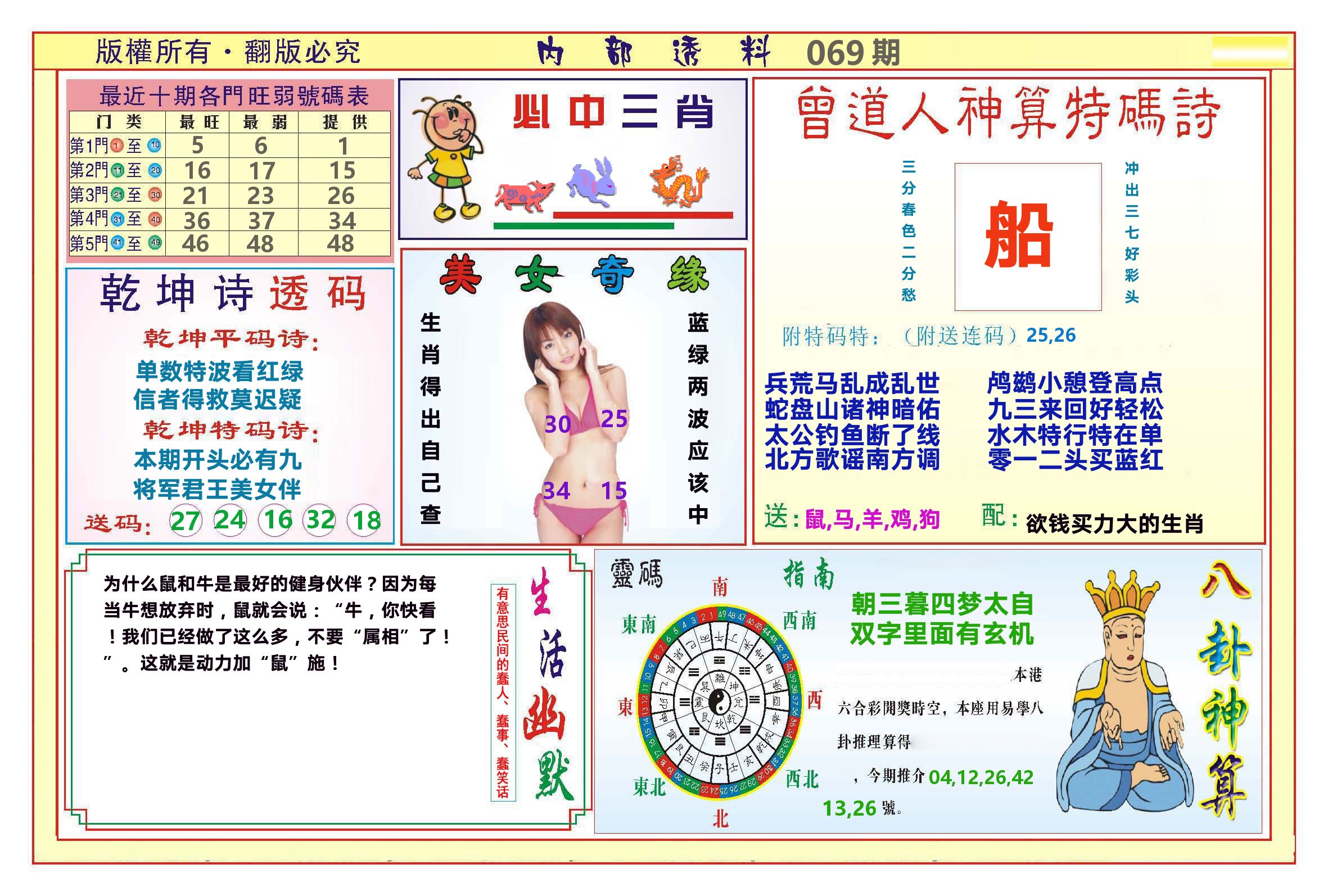 澳门内部透料B 第69期