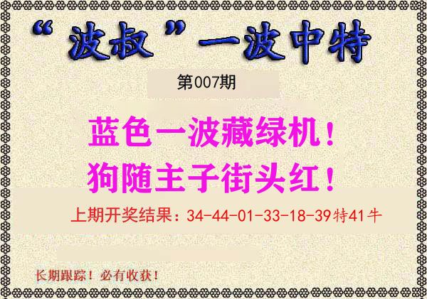 波叔中特 第7期