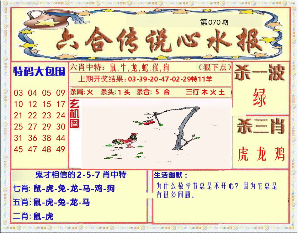 六合传说心水报 第70期