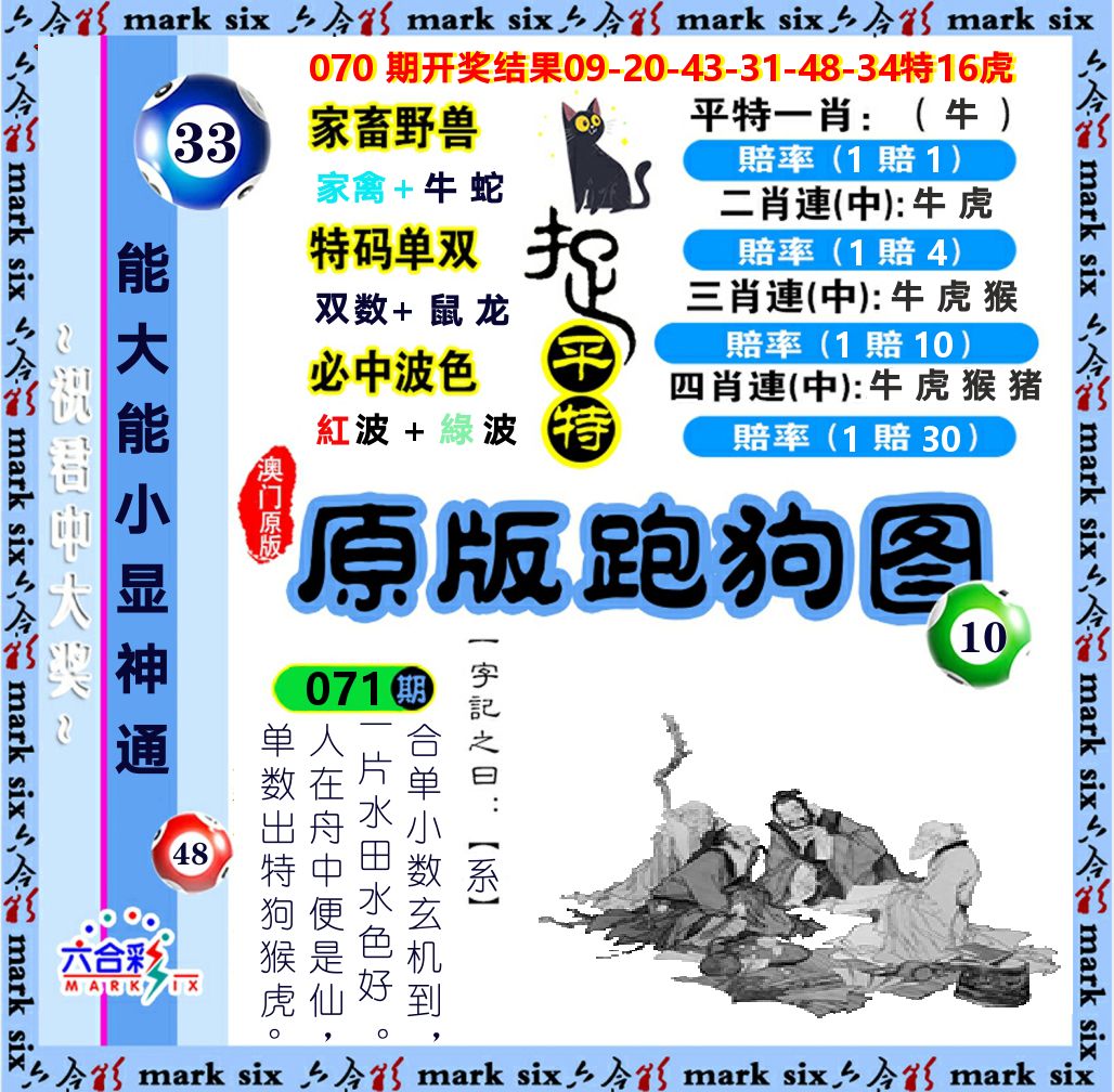 原版跑狗图 第71期