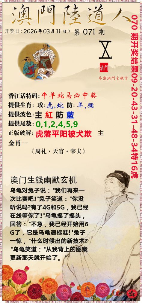 澳门陆道人 第71期