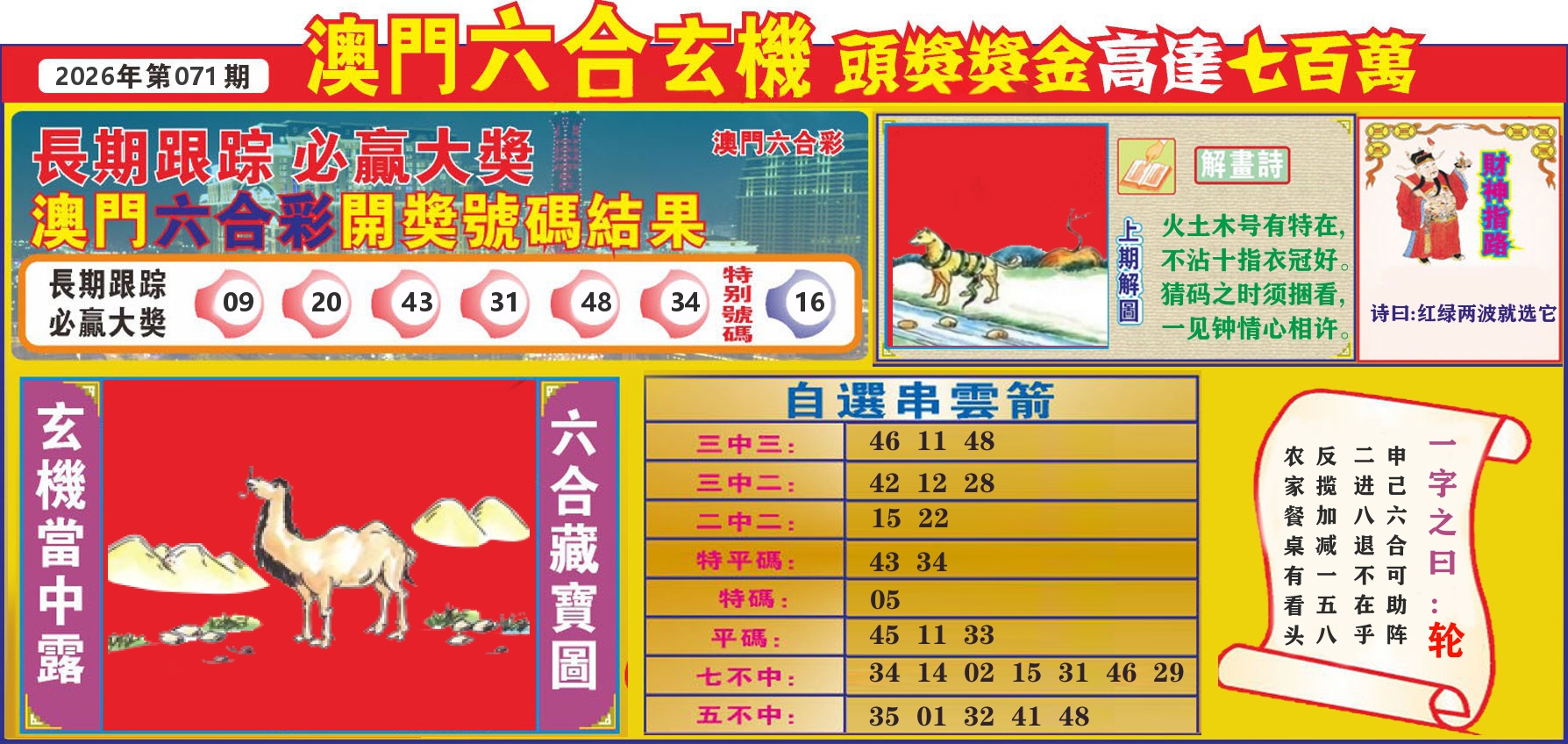 七星彩图C 第71期
