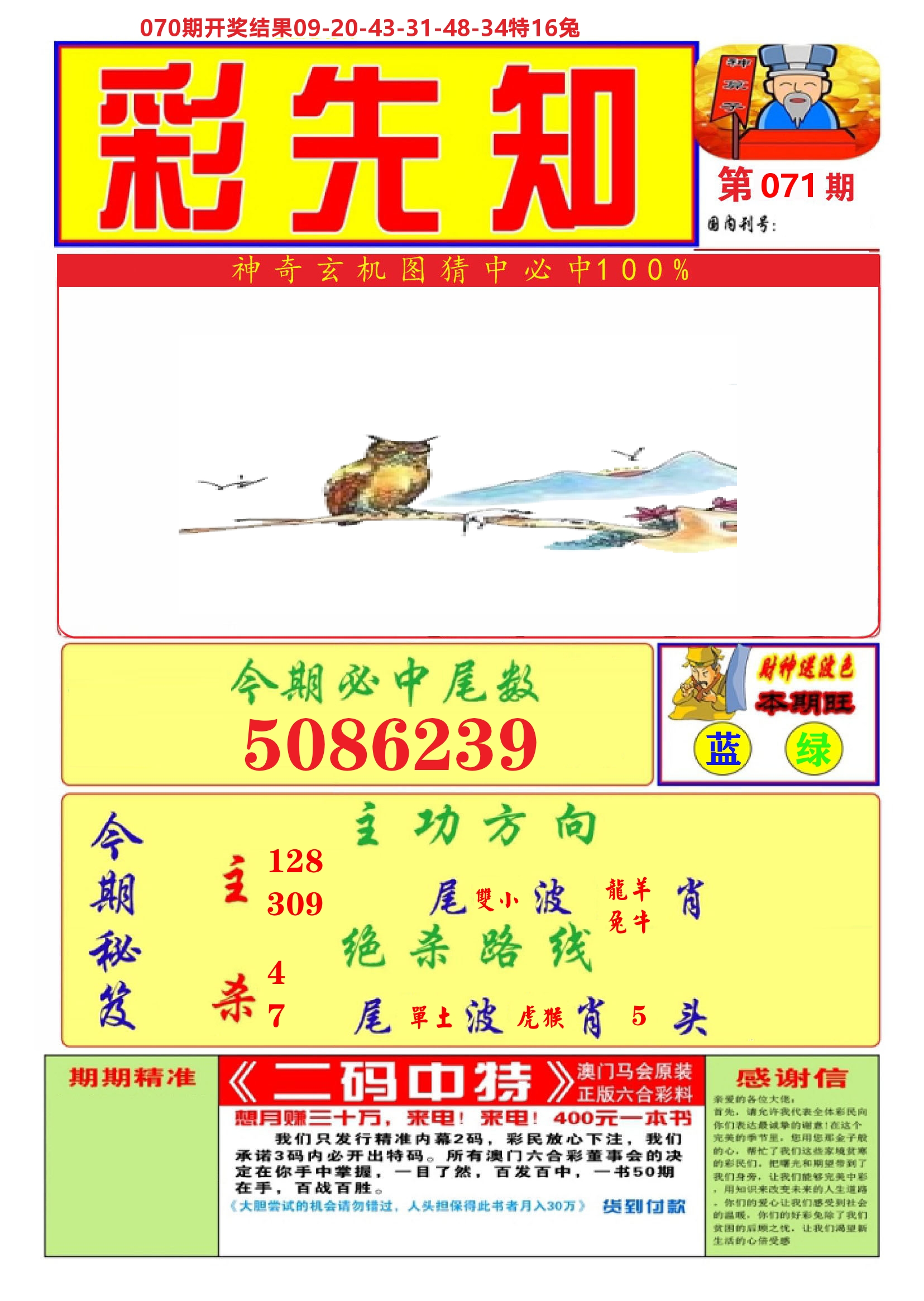 澳门彩先知A 第71期