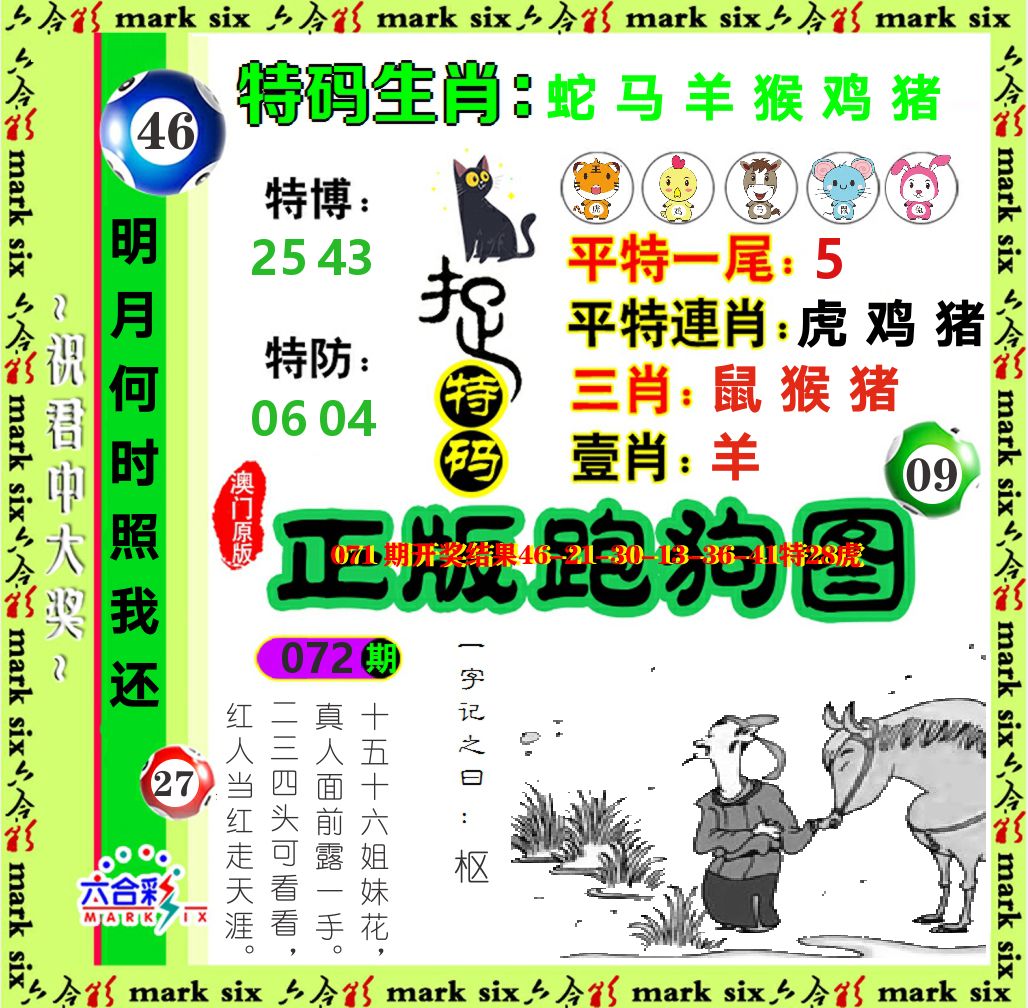 正版跑狗图 第72期