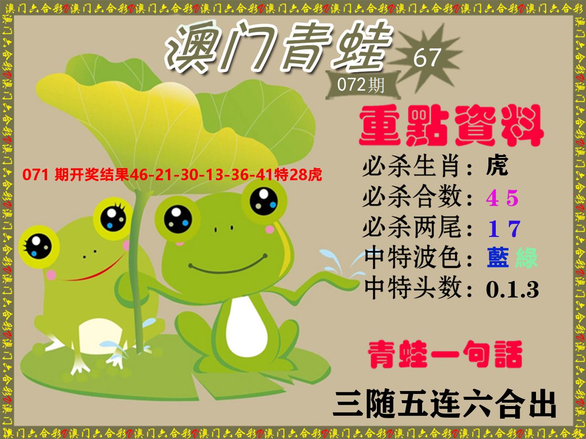 青蛙系列67 第72期
