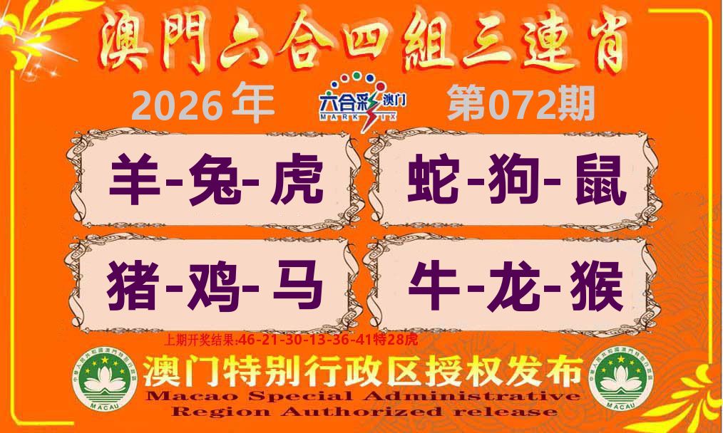 六合三连肖 第72期