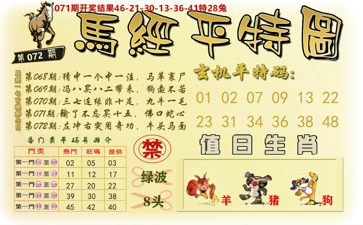 澳门平特图 第72期
