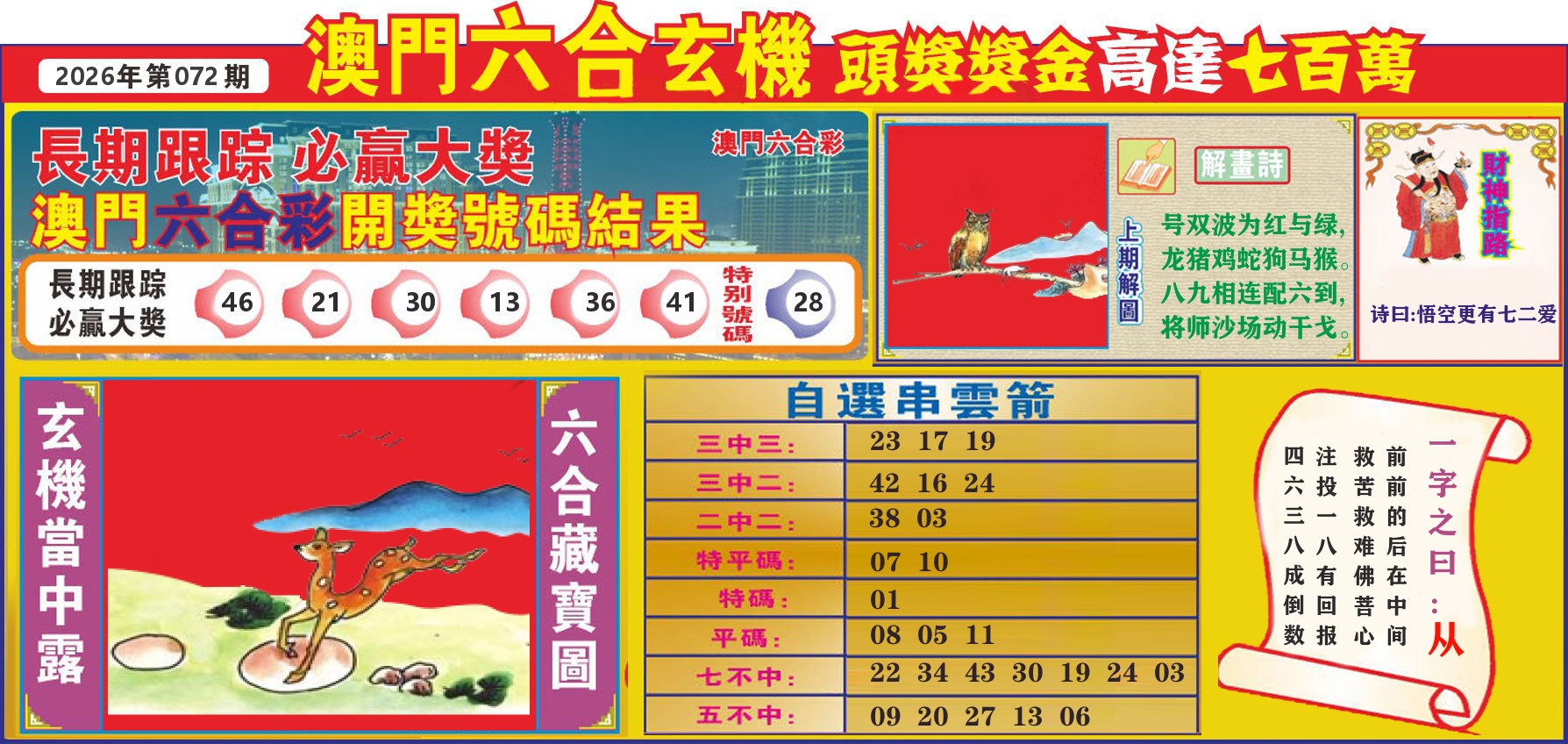 七星彩图C 第72期