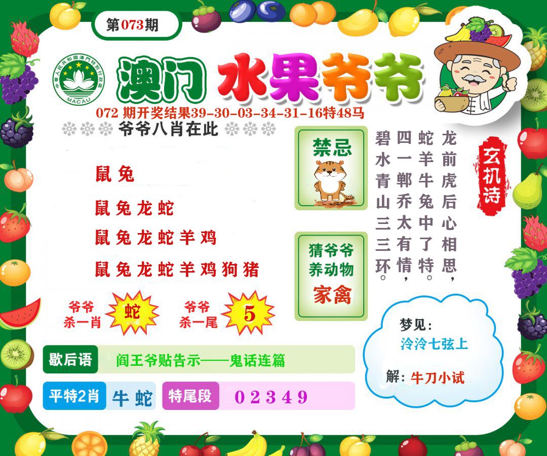 澳门水果爷爷 第73期