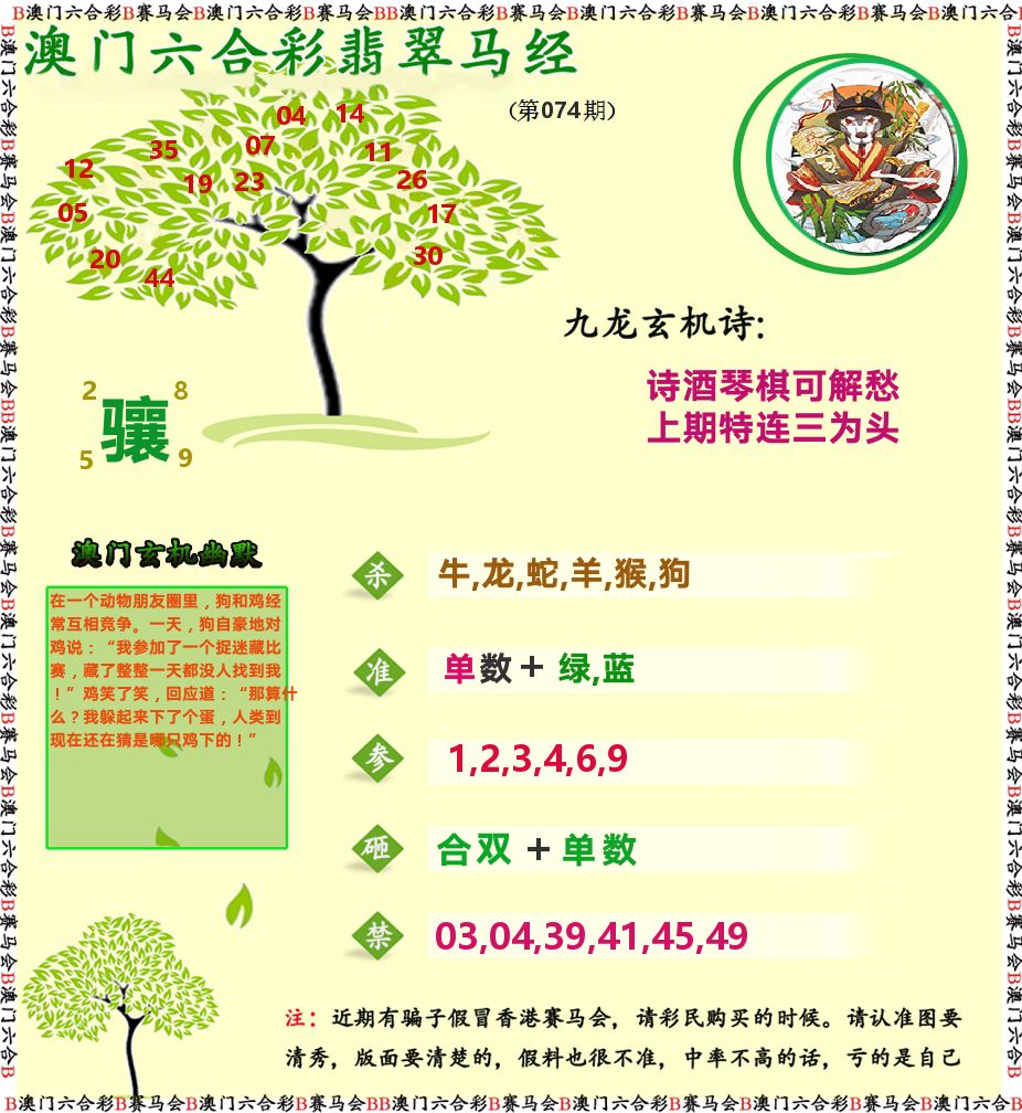 翡翠马经 第74期