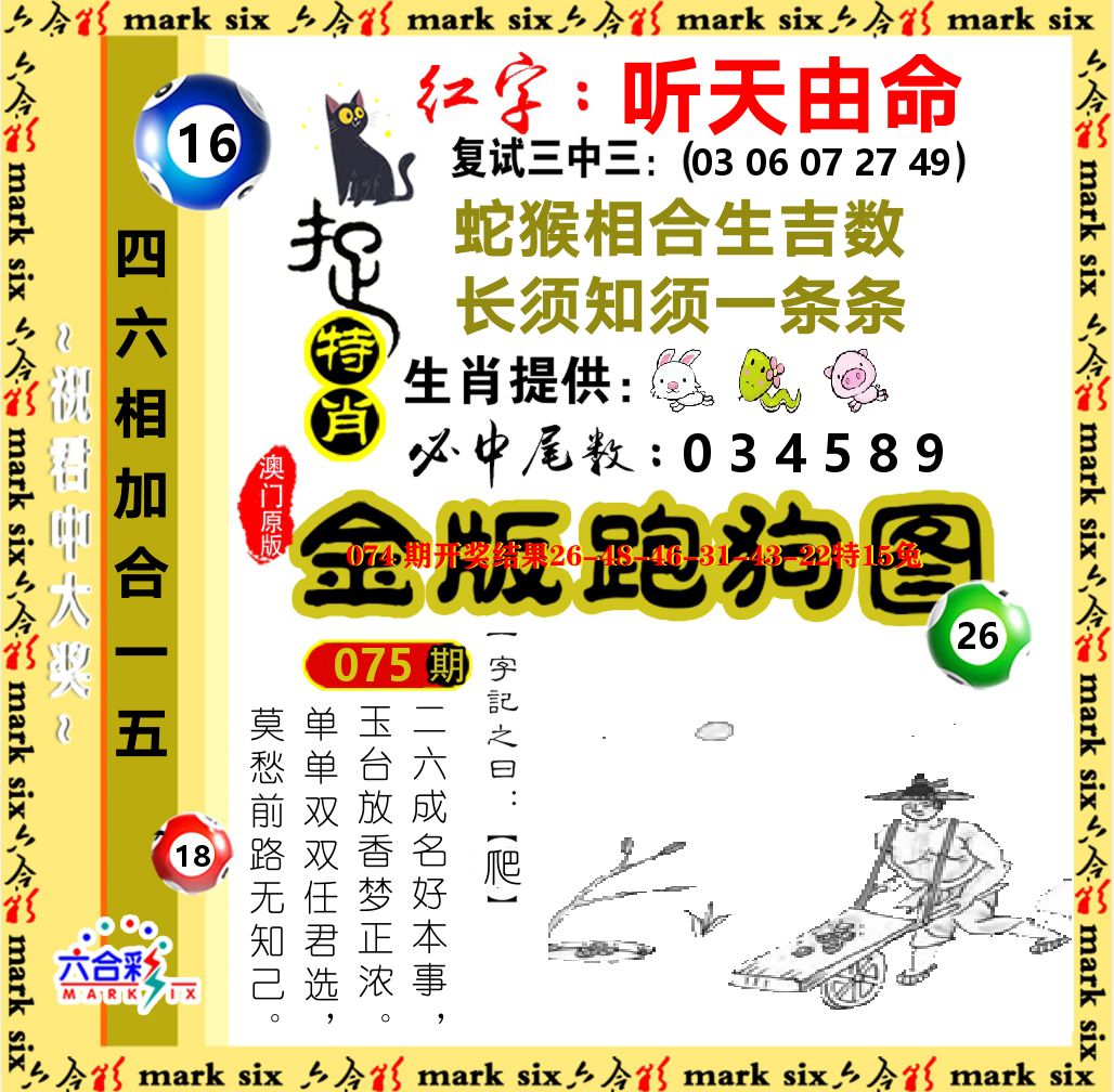 金版跑狗图 第75期