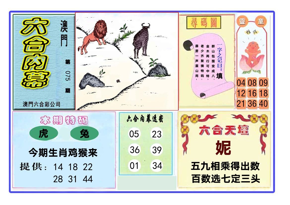 六合内幕 第75期