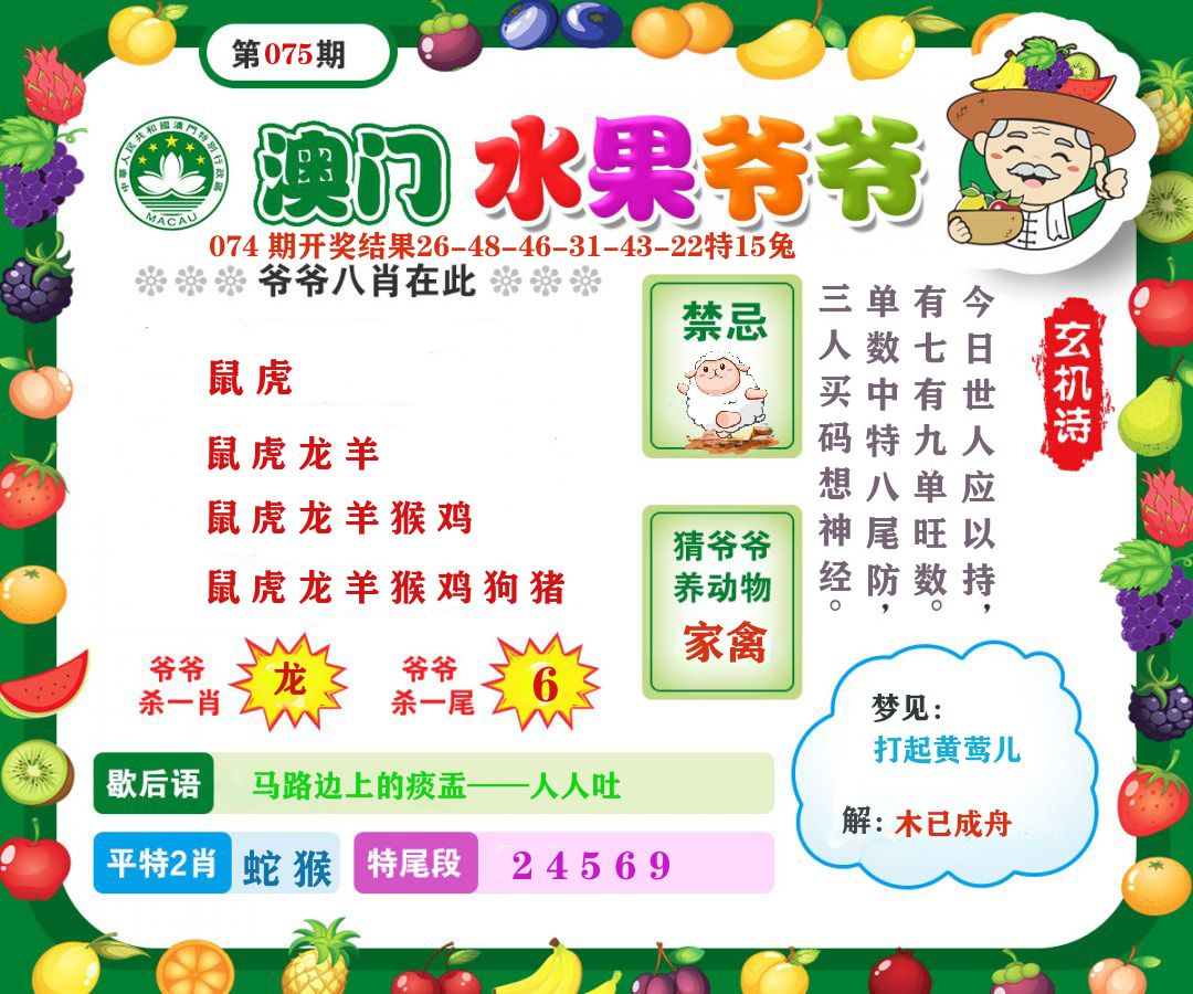 澳门水果爷爷 第75期