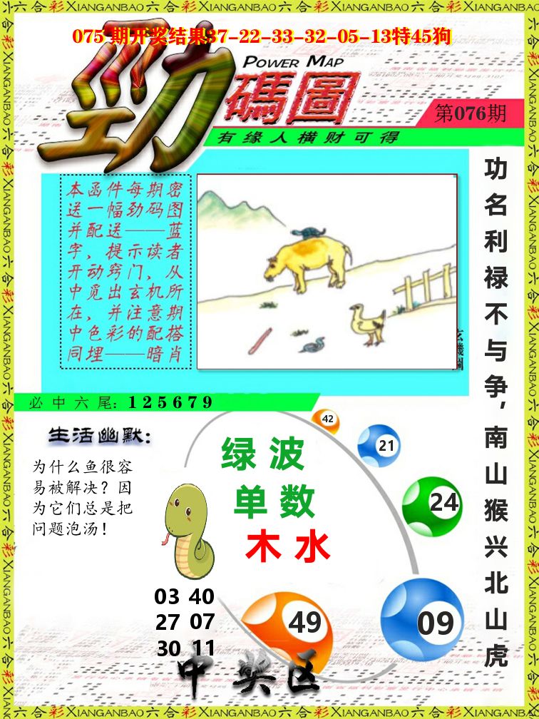 劲码图 第76期