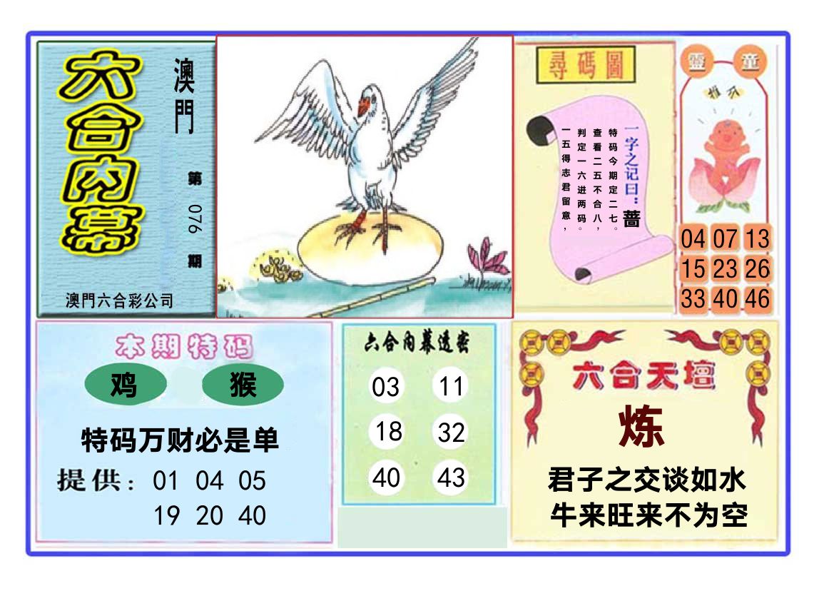 六合内幕 第76期