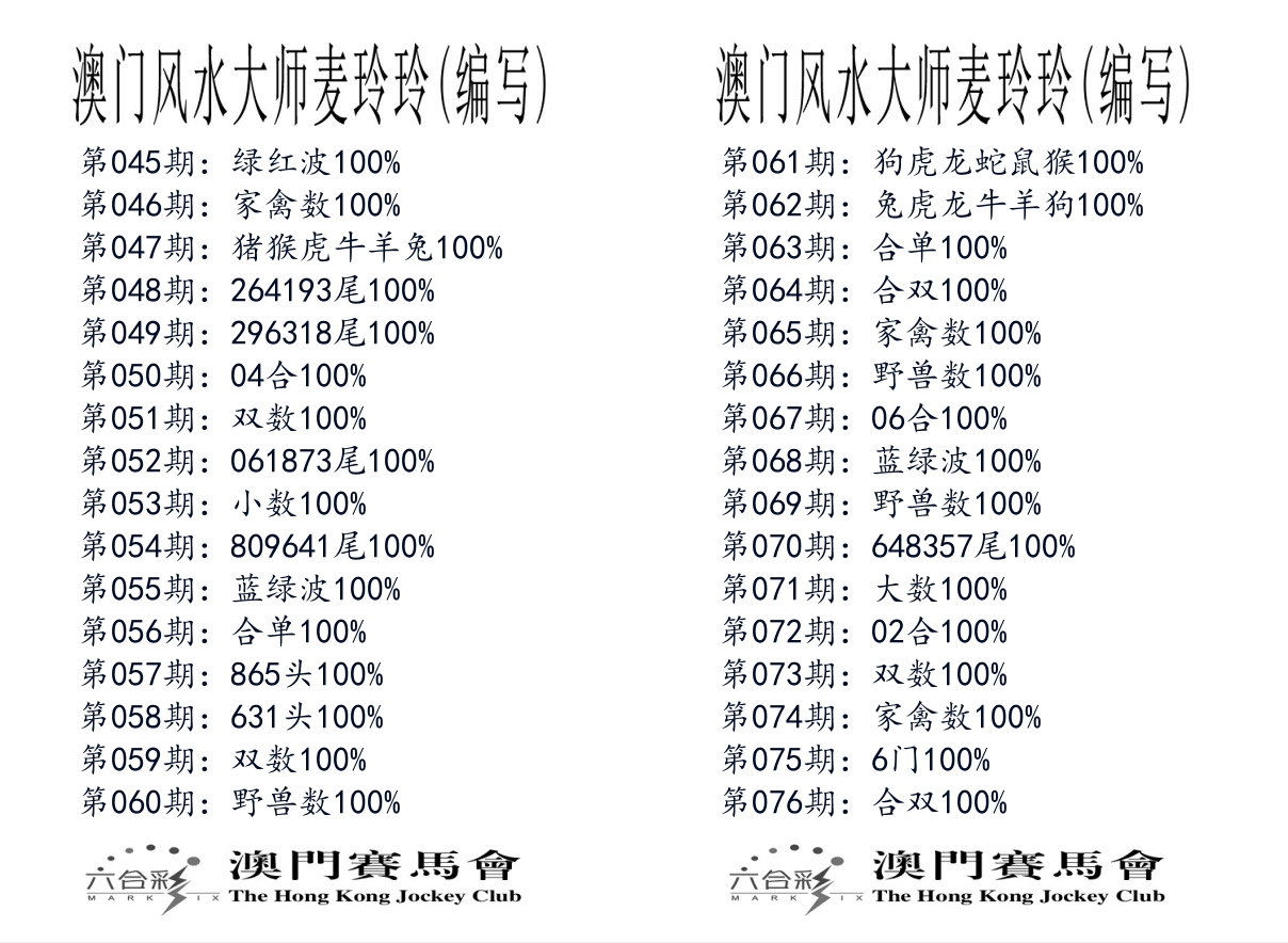 港麦大师 第76期