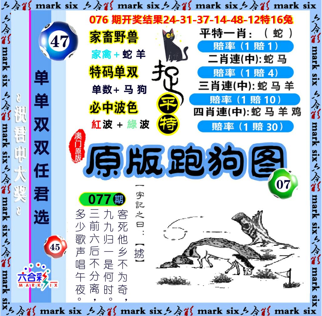原版跑狗图 第77期