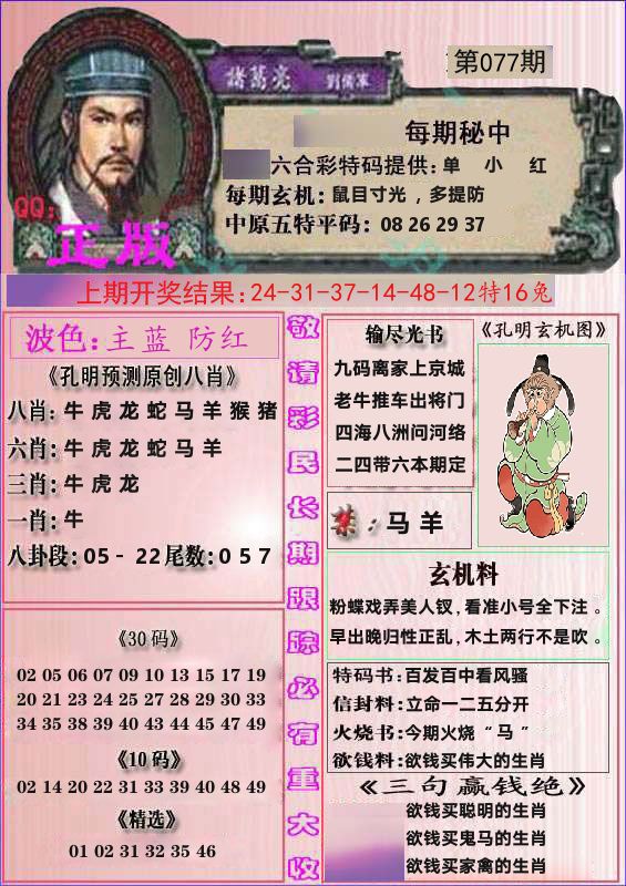 诸葛亮正版 第77期