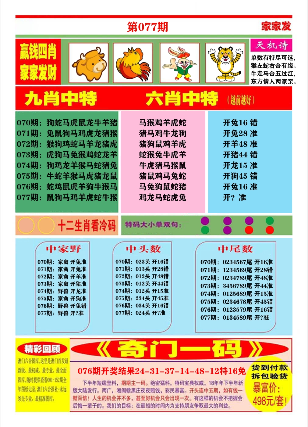澳门家家发B 第77期