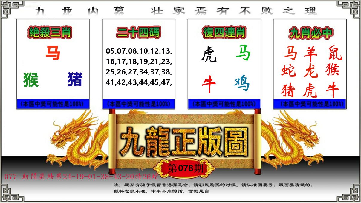 九龙正版图 第78期