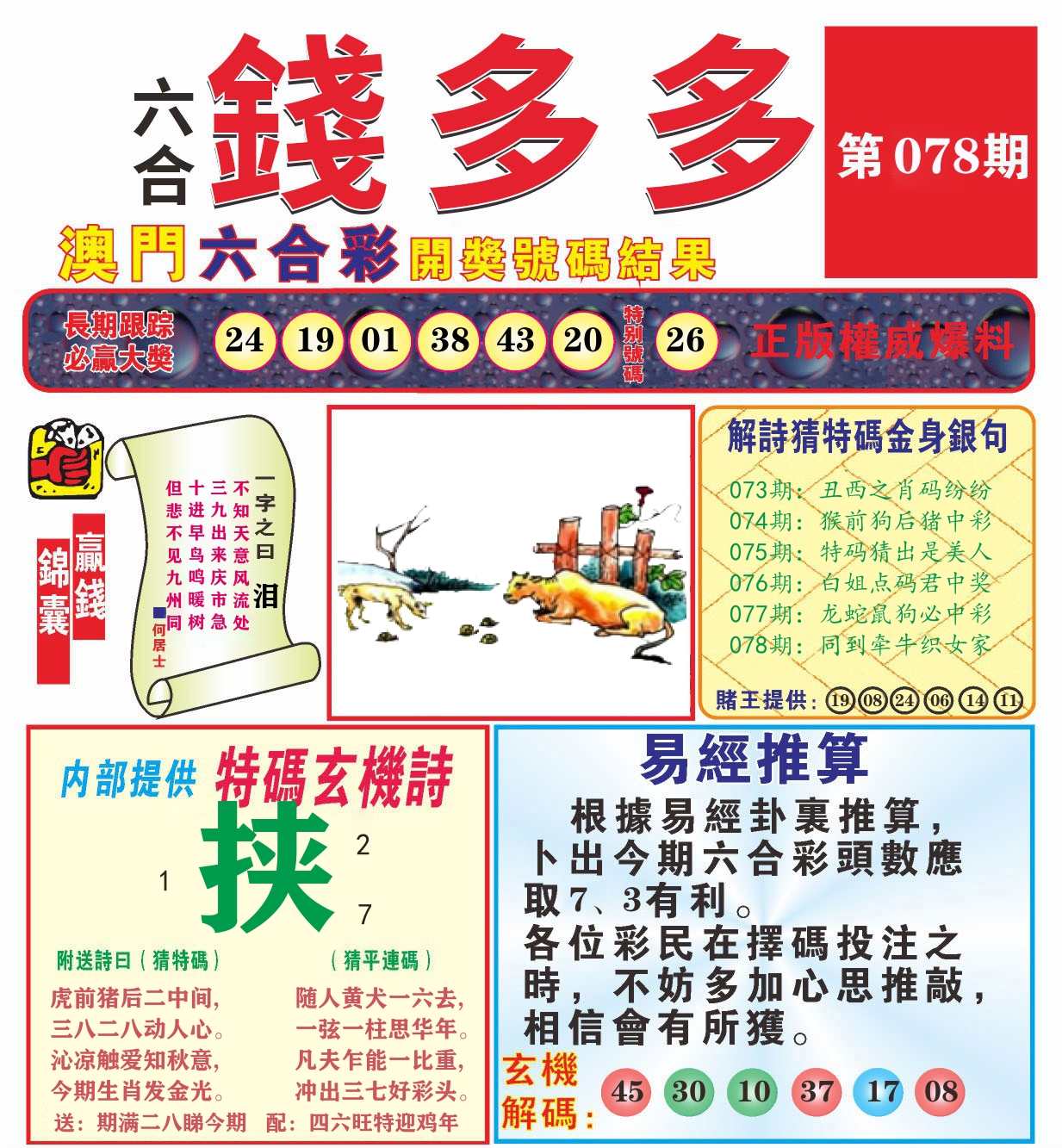 澳门钱多多B 第78期