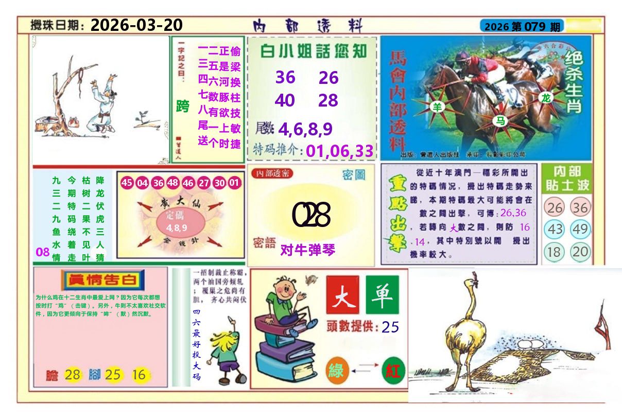 澳门内部透料A 第79期
