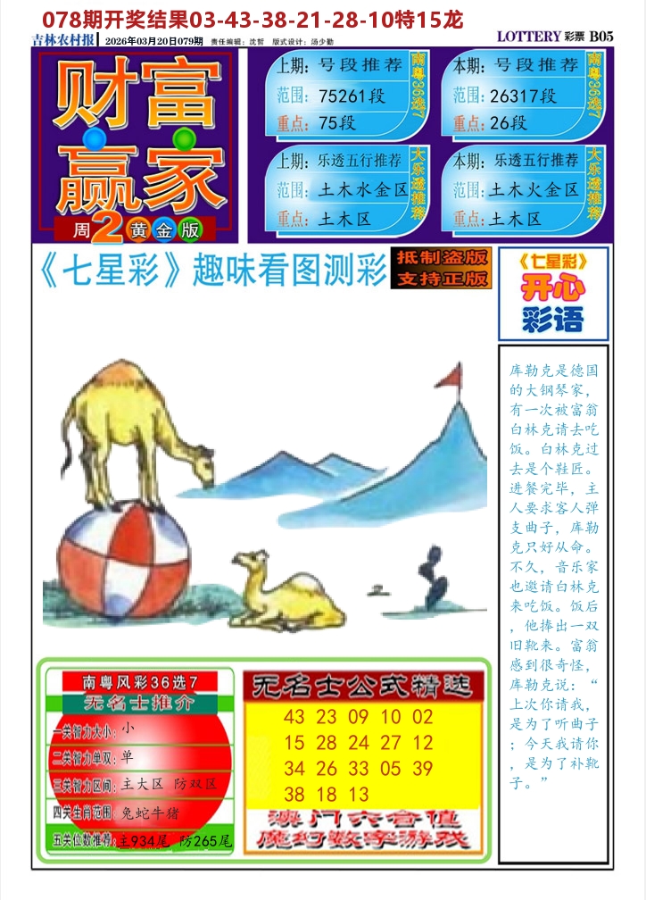 七星彩图A 第79期