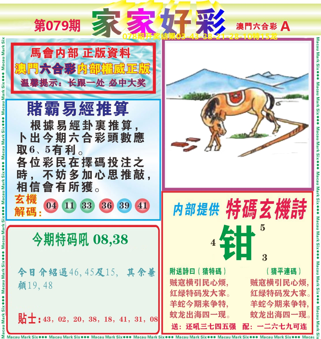 家家好彩A 第79期