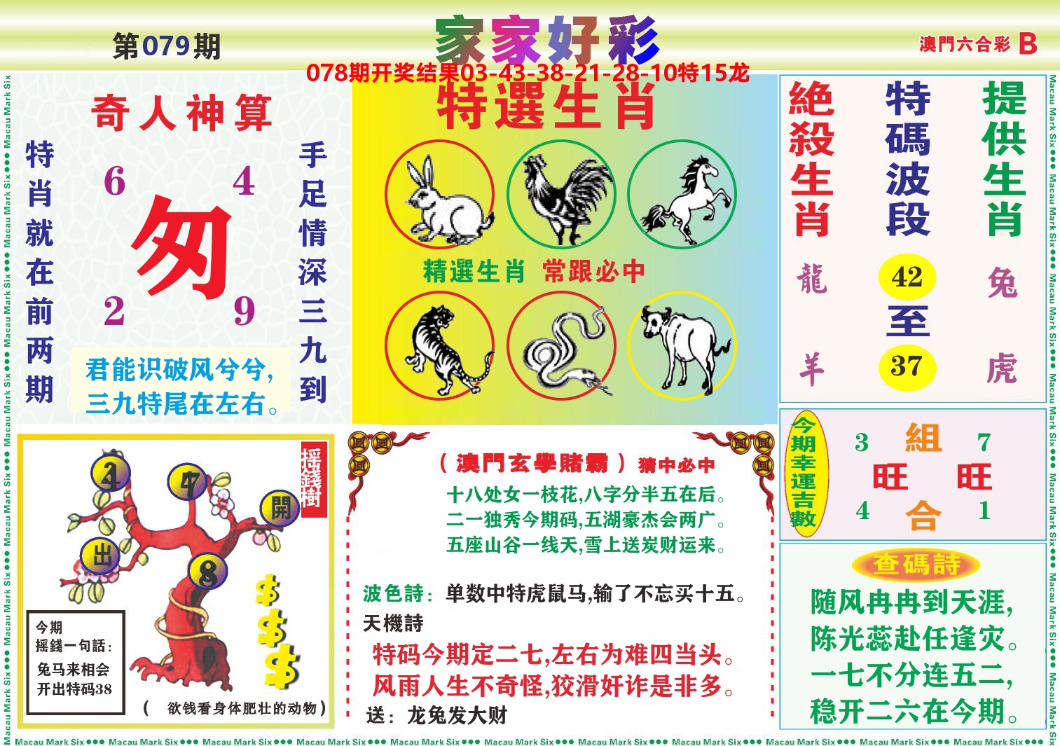 家家好彩B 第79期