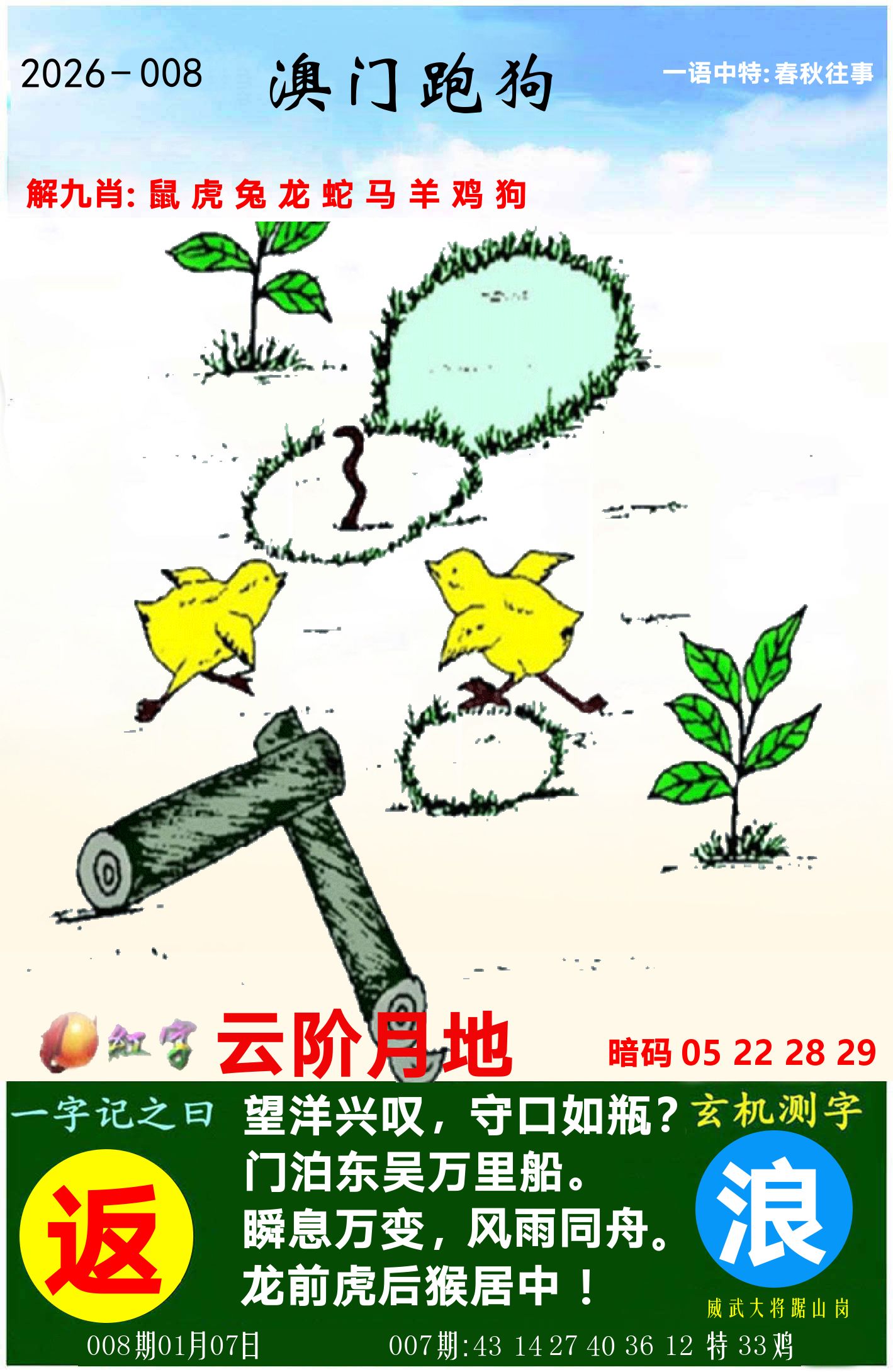 澳门跑狗图 第8期