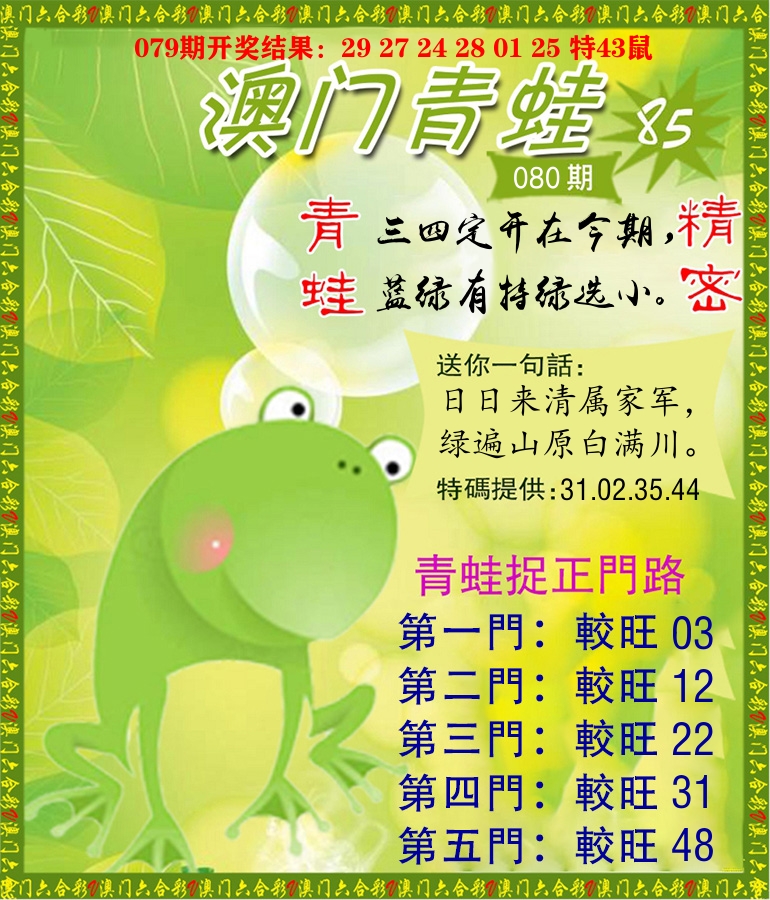 青蛙系列85 第80期