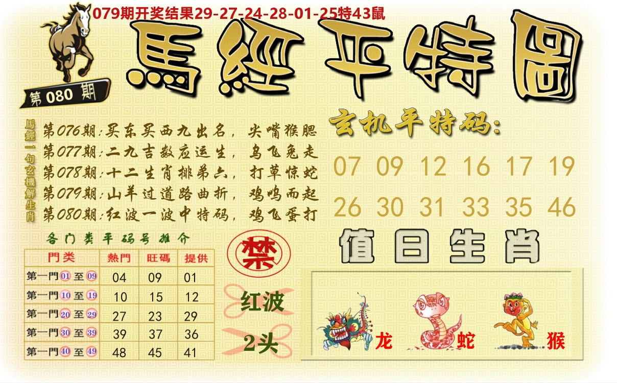 澳门平特图 第80期