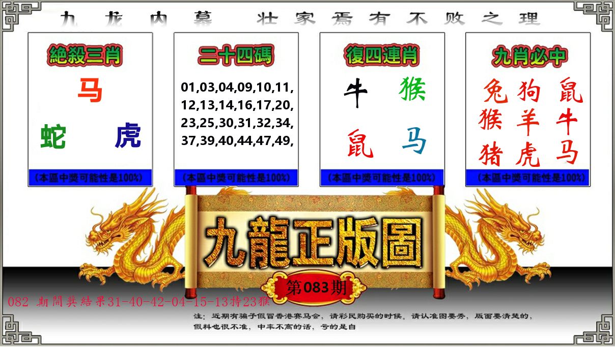 九龙正版图 第83期