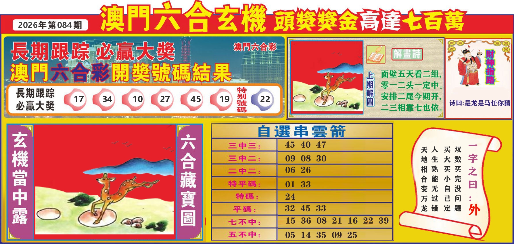 七星彩图C 第84期