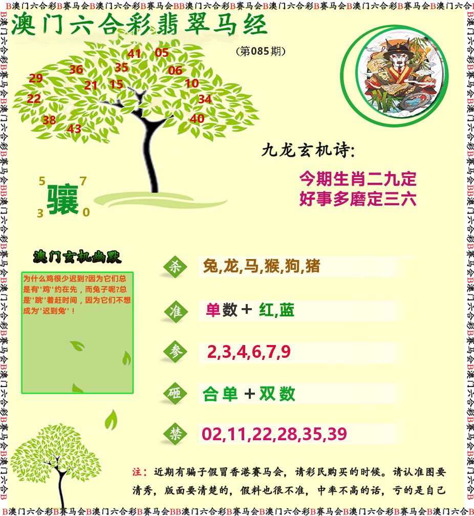翡翠马经 第85期