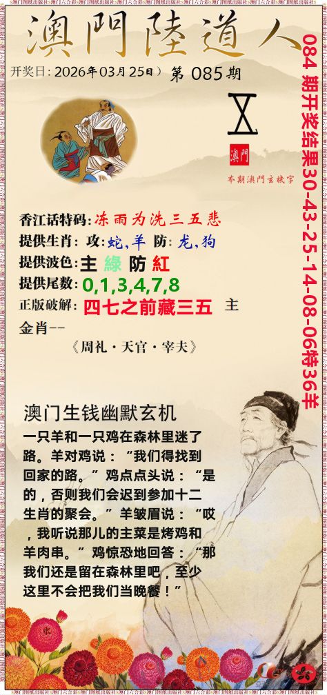 澳门陆道人 第85期