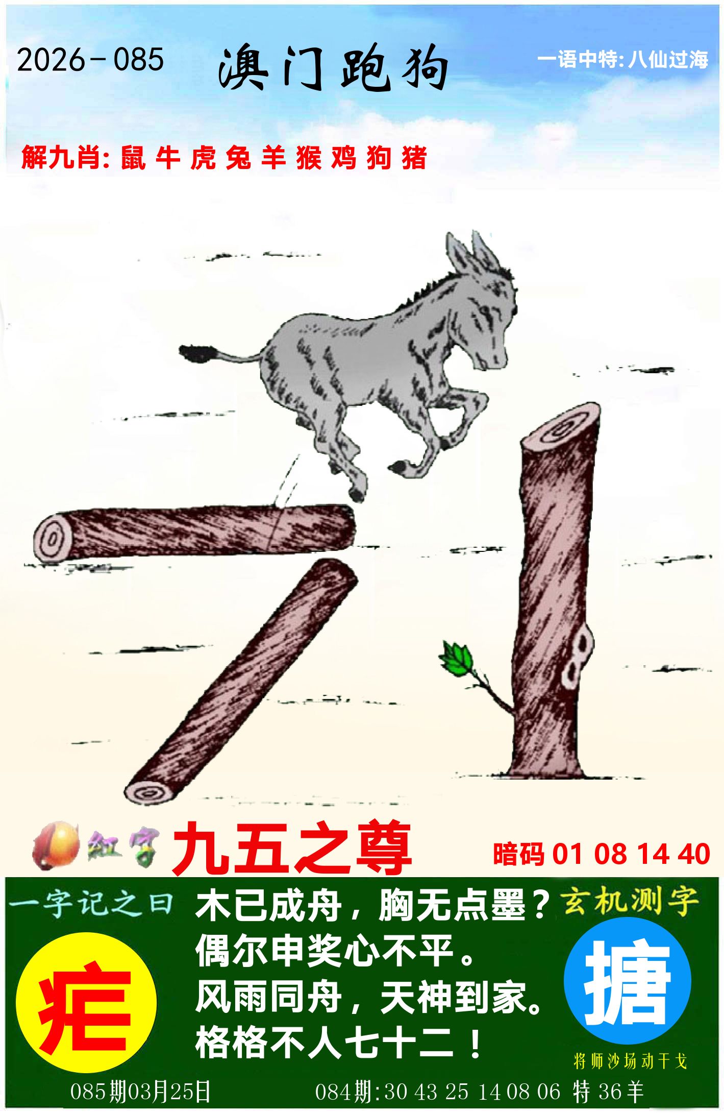 澳门跑狗图 第85期