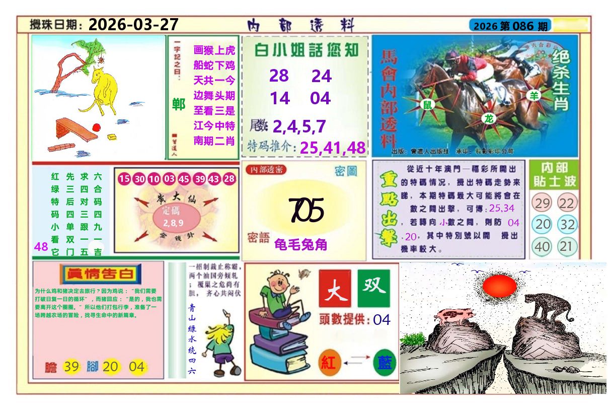 澳门内部透料A 第86期
