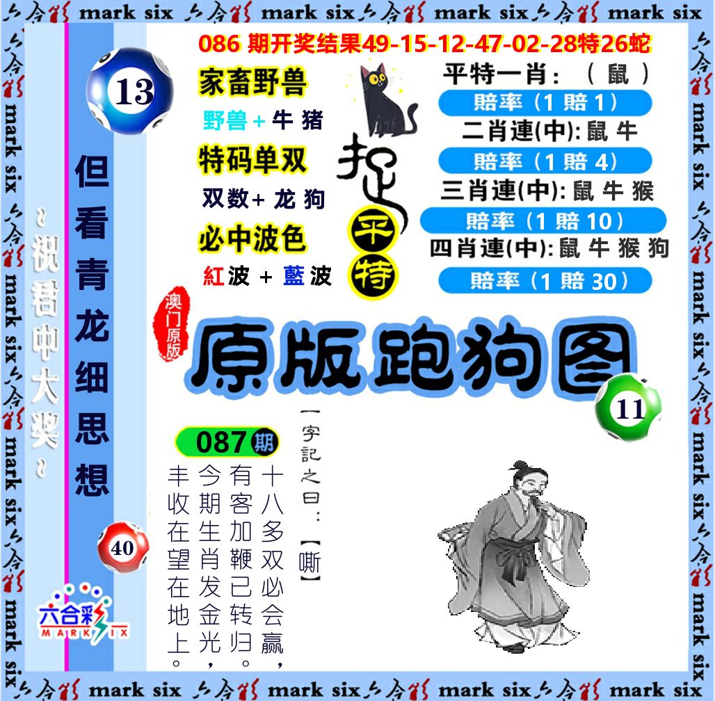 原版跑狗图 第87期