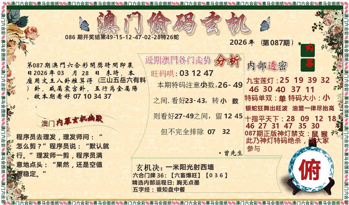 偷码玄机 第87期