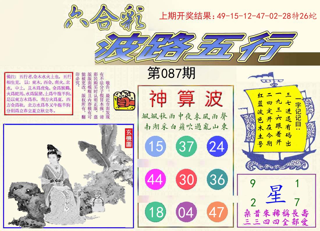 波路五行 第87期