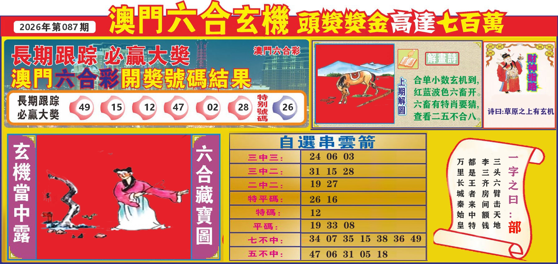 七星彩图C 第87期