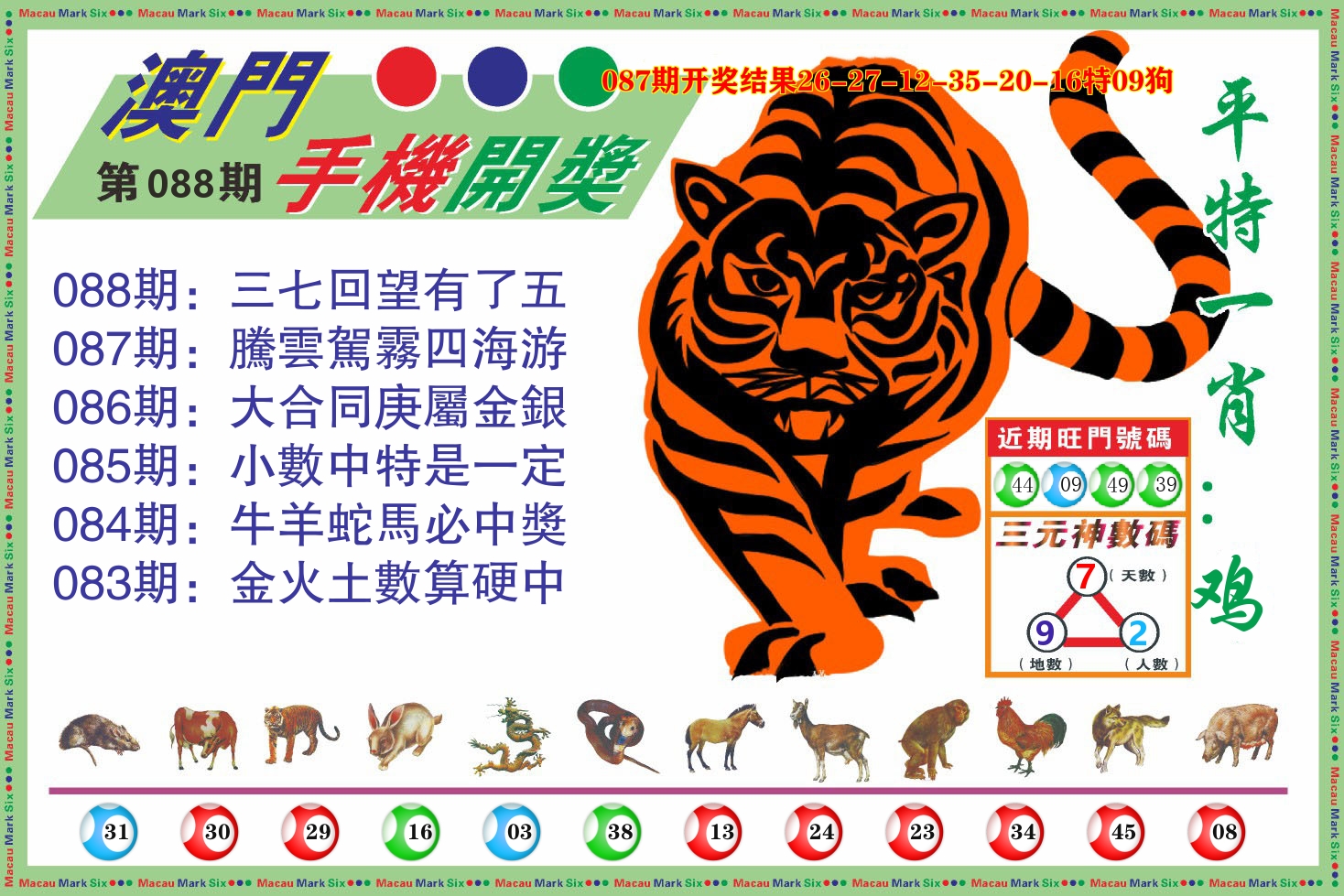 澳门开奖报 第88期