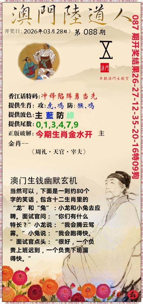 澳门陆道人 第88期