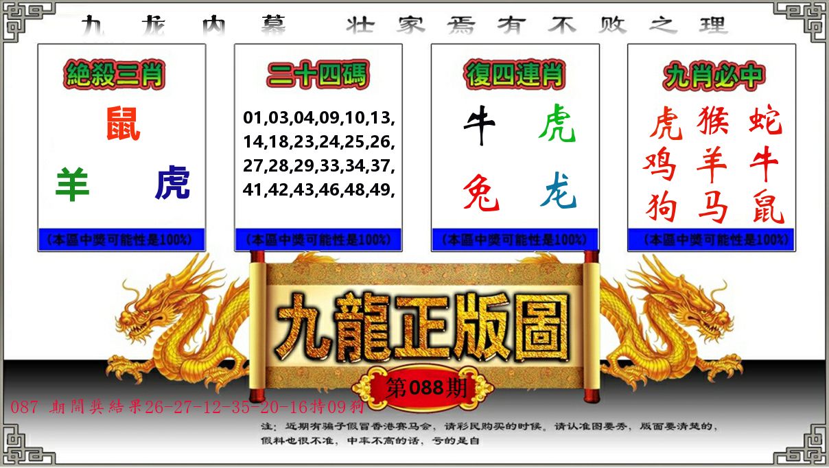 九龙正版图 第88期