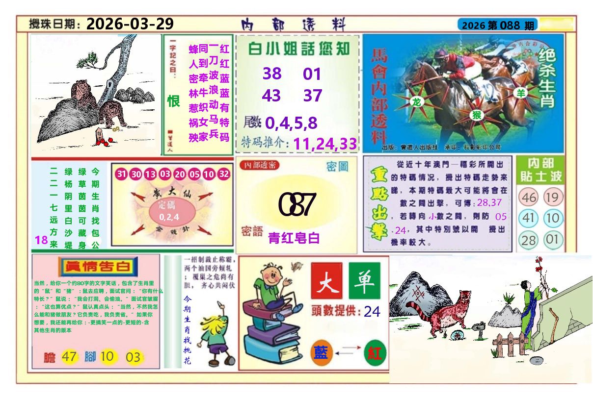 澳门内部透料A 第88期