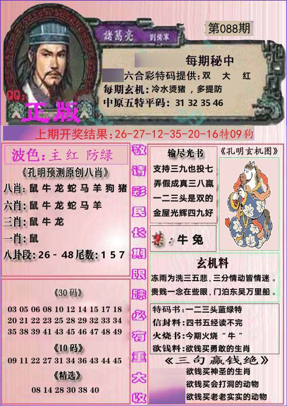 诸葛亮正版 第88期