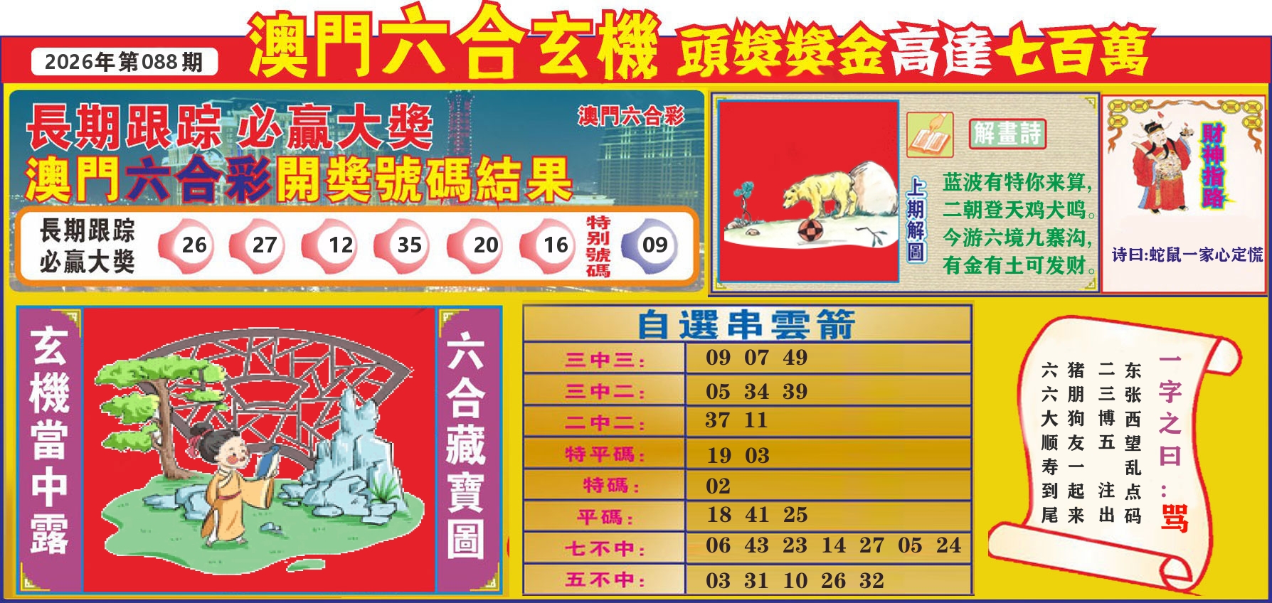 七星彩图C 第88期