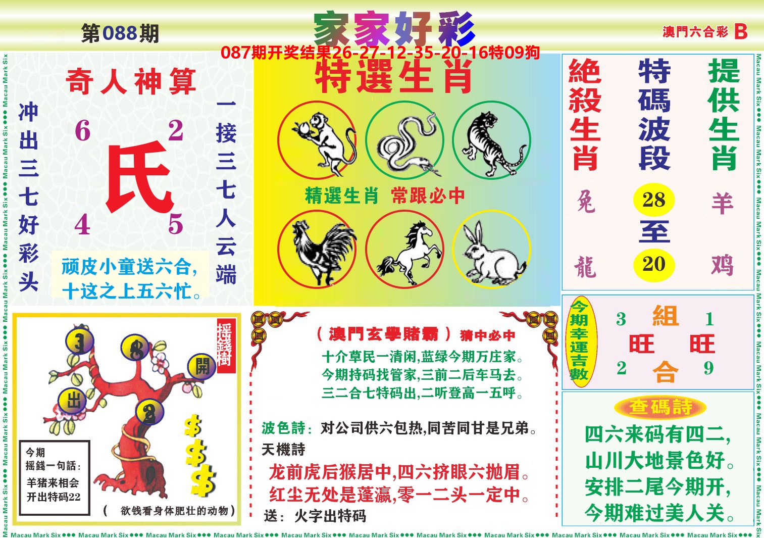 家家好彩B 第88期