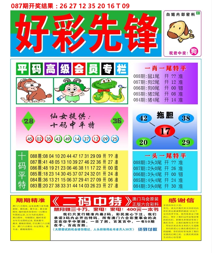 好彩先锋D 第88期